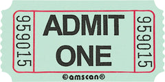 "Admit One" Ticket Roll - Green, 1000-Pairs