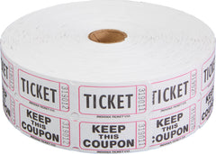 White Double Roll Raffle Tickets - 2000 Count