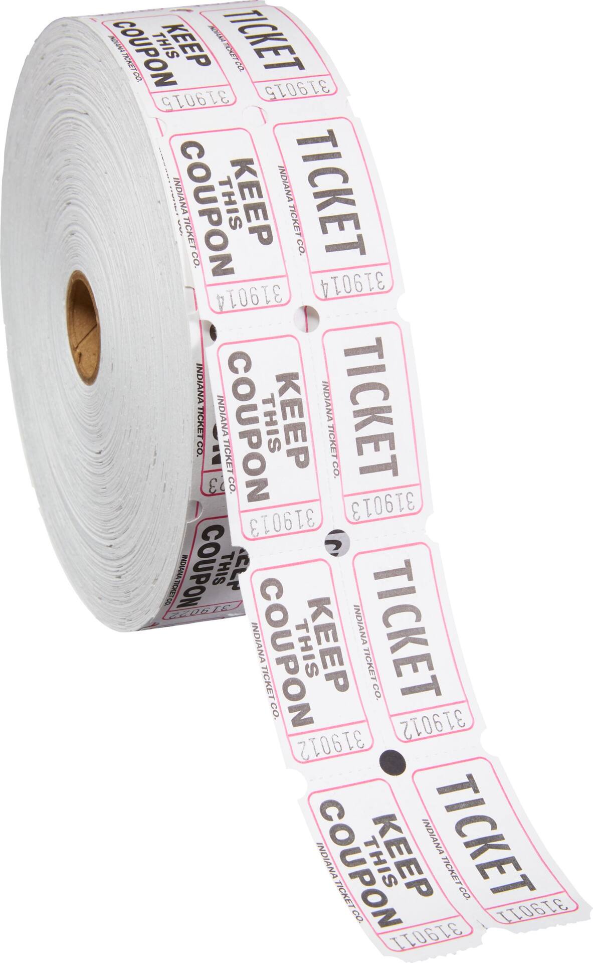 White Double Roll Raffle Tickets - 2000 Count