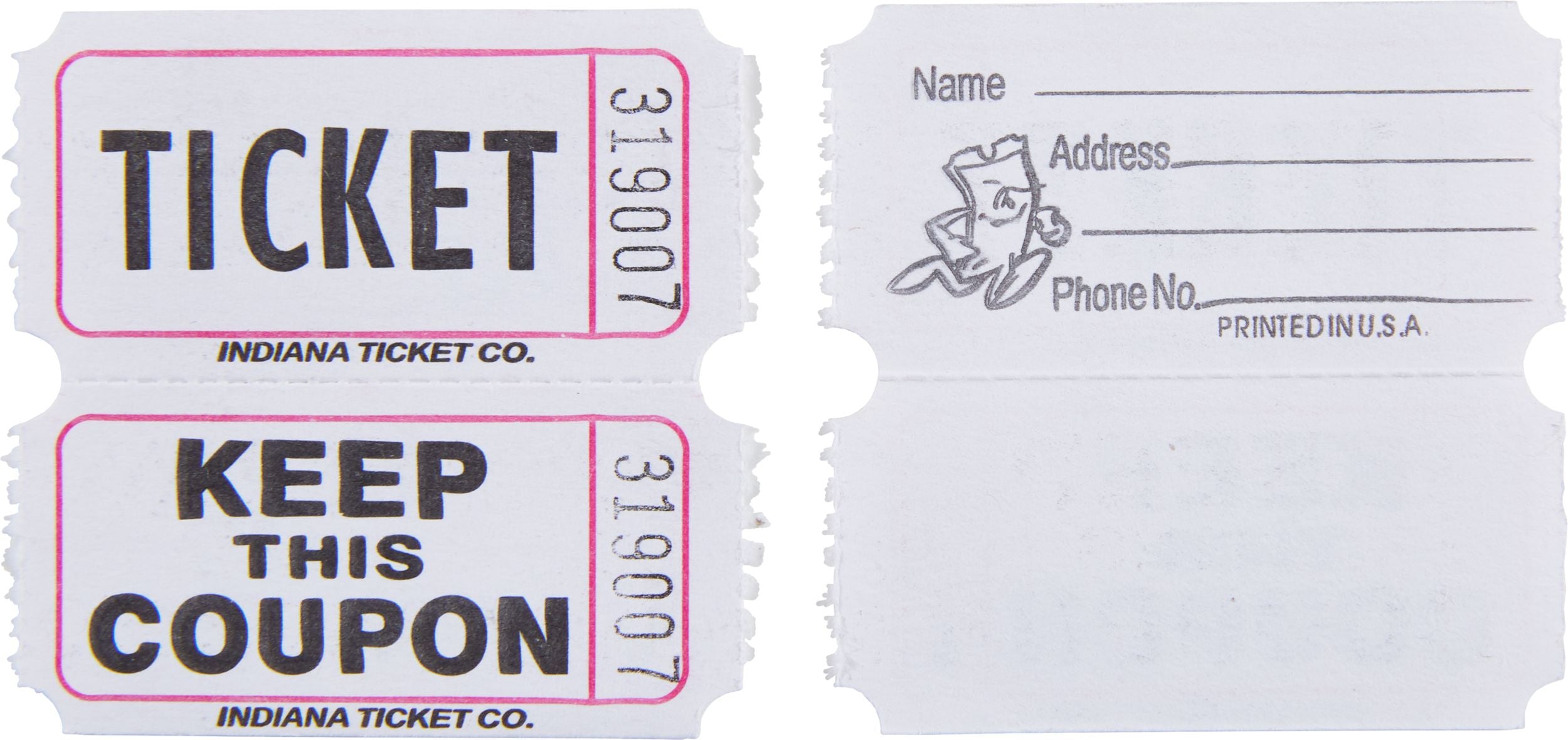 White Double Roll Raffle Tickets - 2000 Count