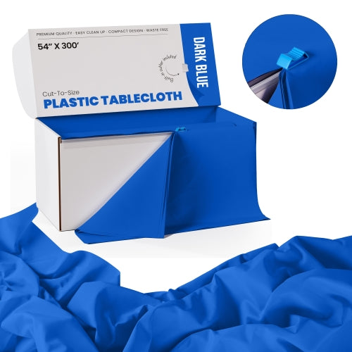 54 In. x 300 Ft. Cut To Size Table Roll  | Dark Blue | Case of 4