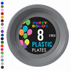 9 in. Silver Plastic Plates | 8 Count