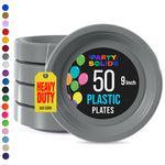 9 in. Silver Plastic Plates | 50 Count