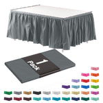 Silver Plastic Table Skirt | 14 ft. x 29 in.