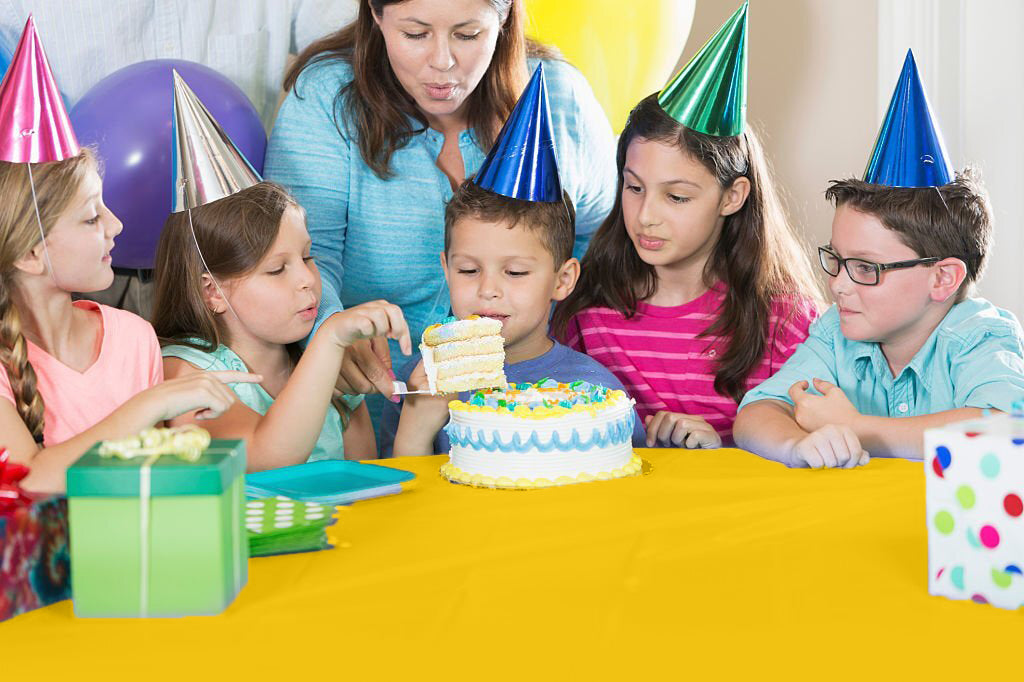 Yellow Plastic Table Cover Roll with Cutter - 54 x 126 ft