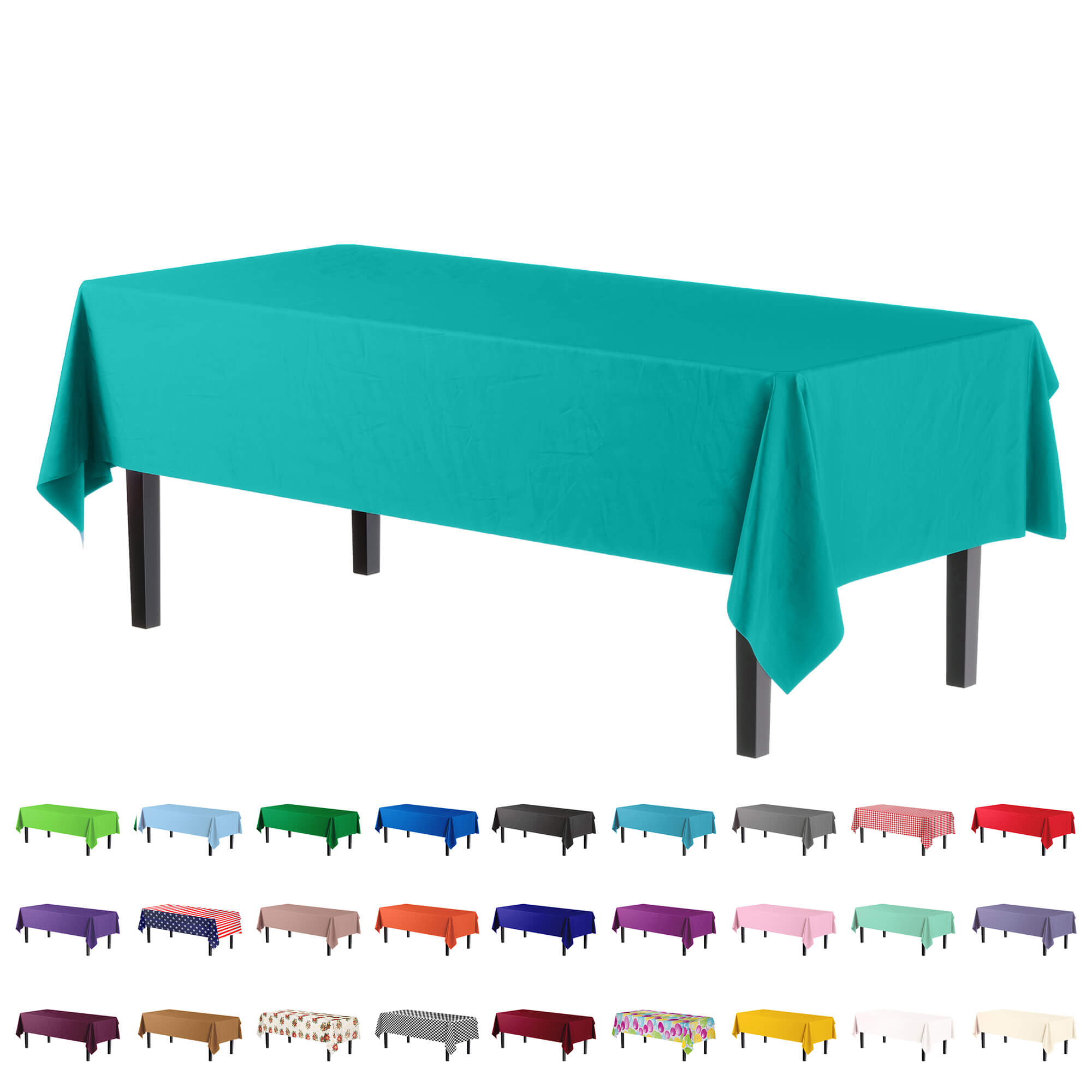 Teal plastic Table Cover