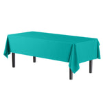 Premium Teal Rectangle Plastic Table Cover - 54 In. x 108 In.