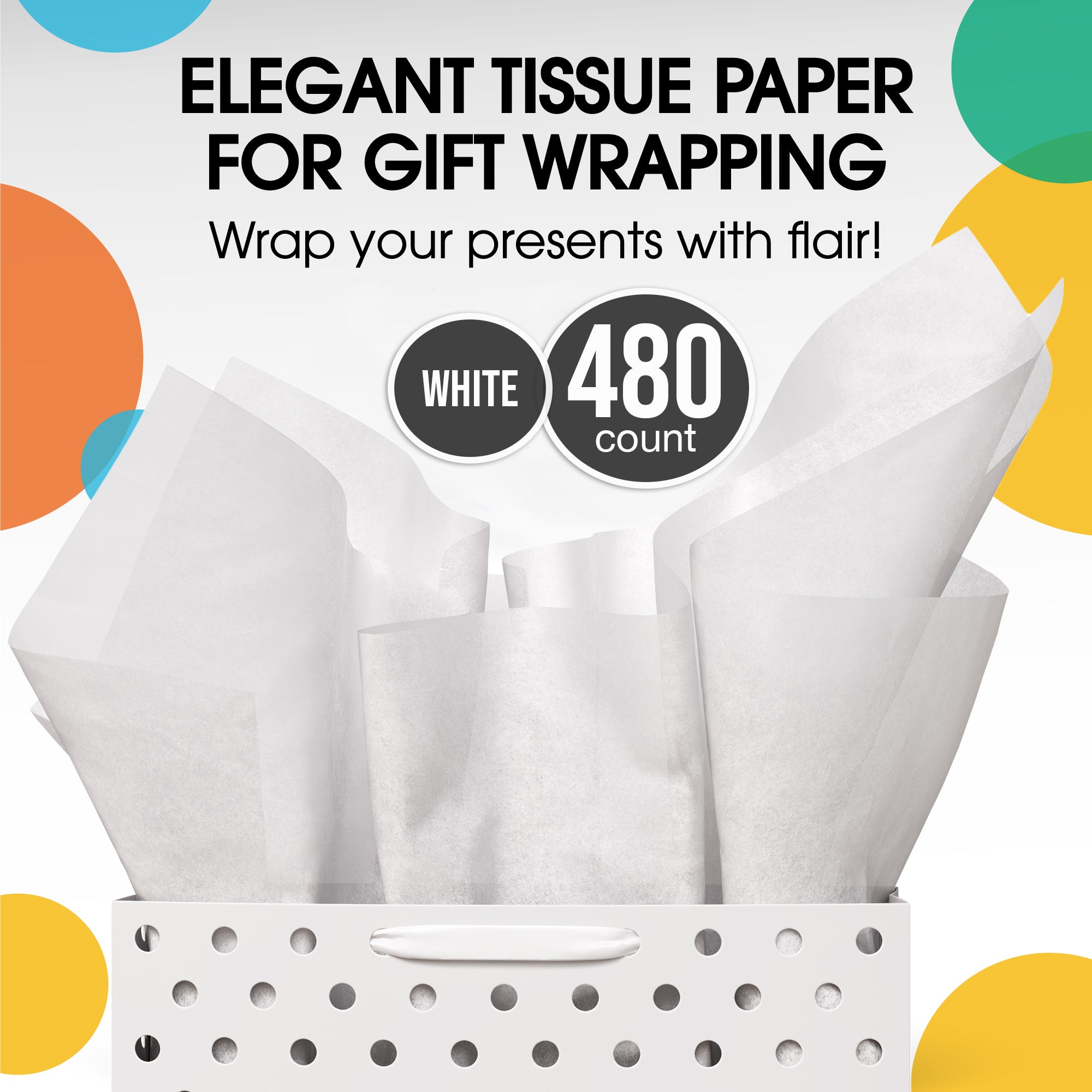 White Tissue Paper 15 in. x 20 in. | 480 Sheets