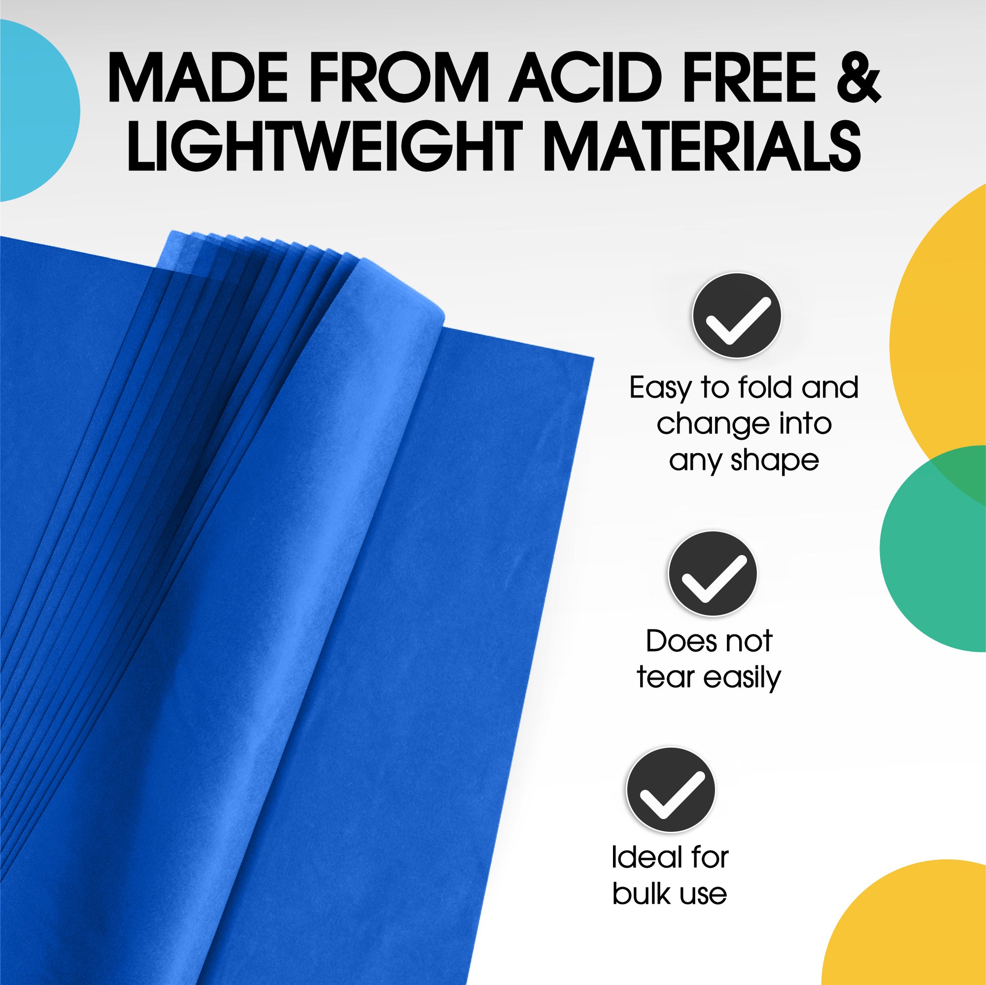 Dark Blue Tissue Paper 20 in. x 30 in. | 480 Sheets