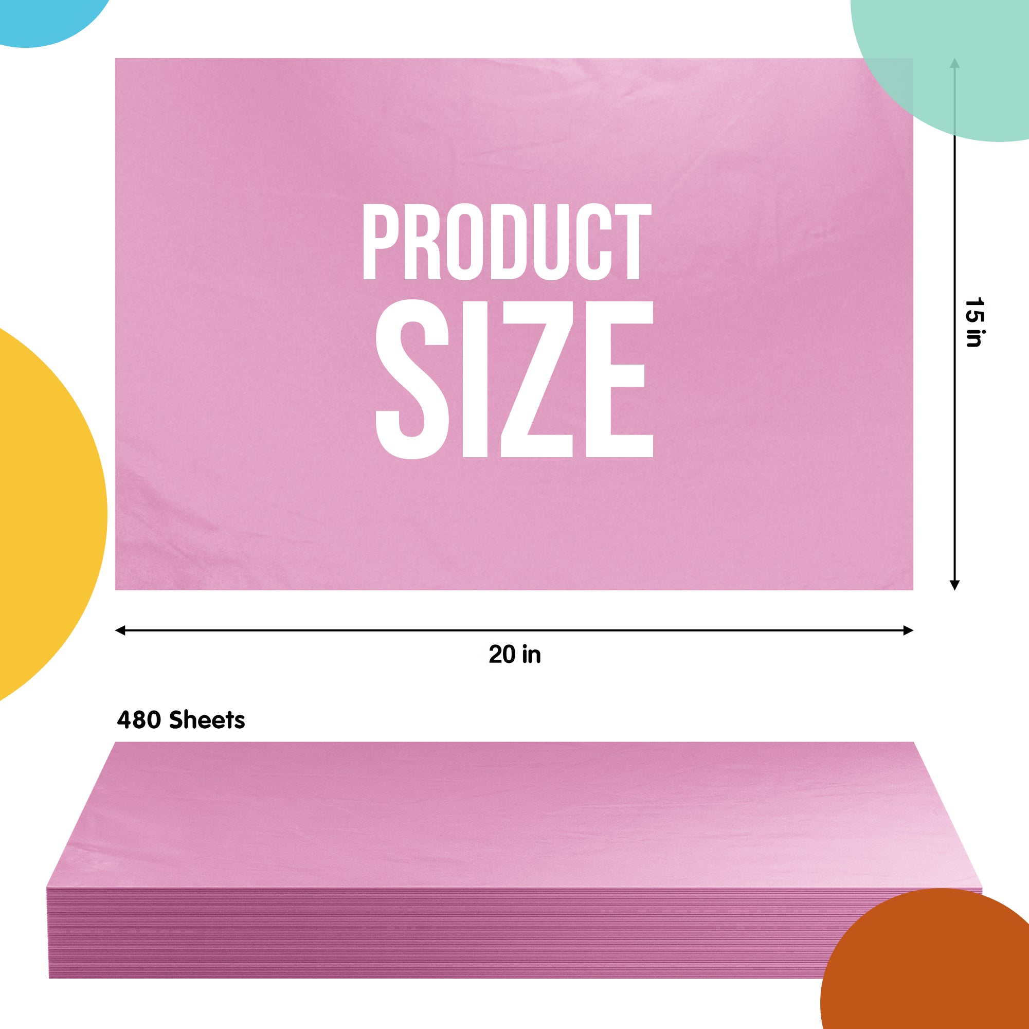 Pink Tissue Paper 15 in. x 20 in. | 480 Sheets