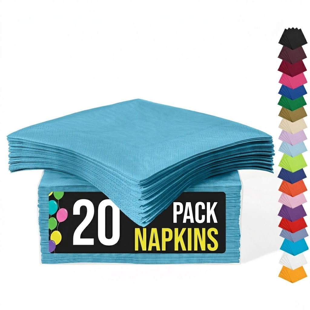 Turquoise Luncheon Napkins | 6.75 in. X 6.75 in. | 20 Count