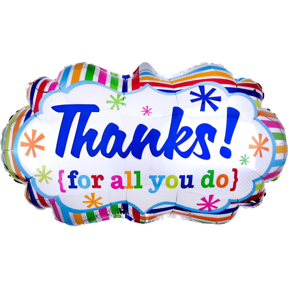 Colorful "Thanks for All You Do" Foil Balloon - 18 Inches