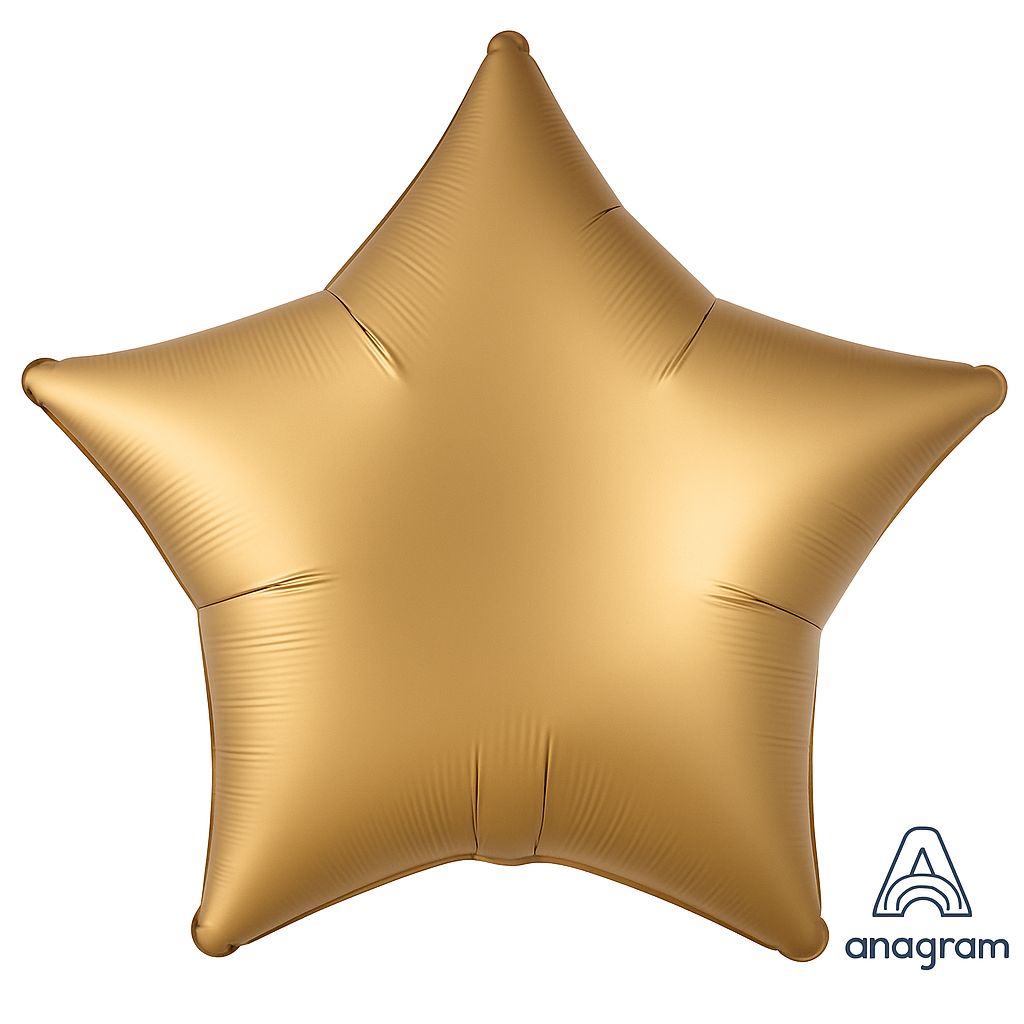Gold Satin Star Foil Balloon - 18 Inch