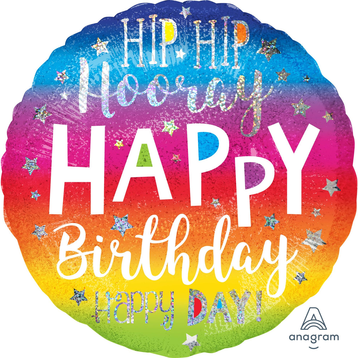 Hip Hip Hooray Happy Birthday Mylar Balloon
