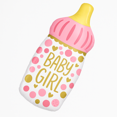 Baby Girl Bottle Foil Balloon - SuperShape