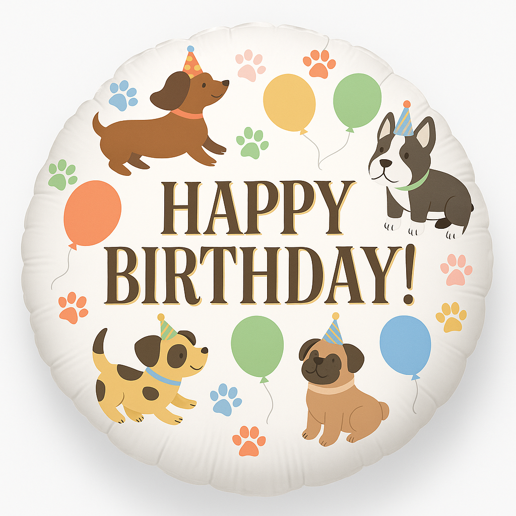"Pawesome Puppy Happy Birthday Foil Balloon"