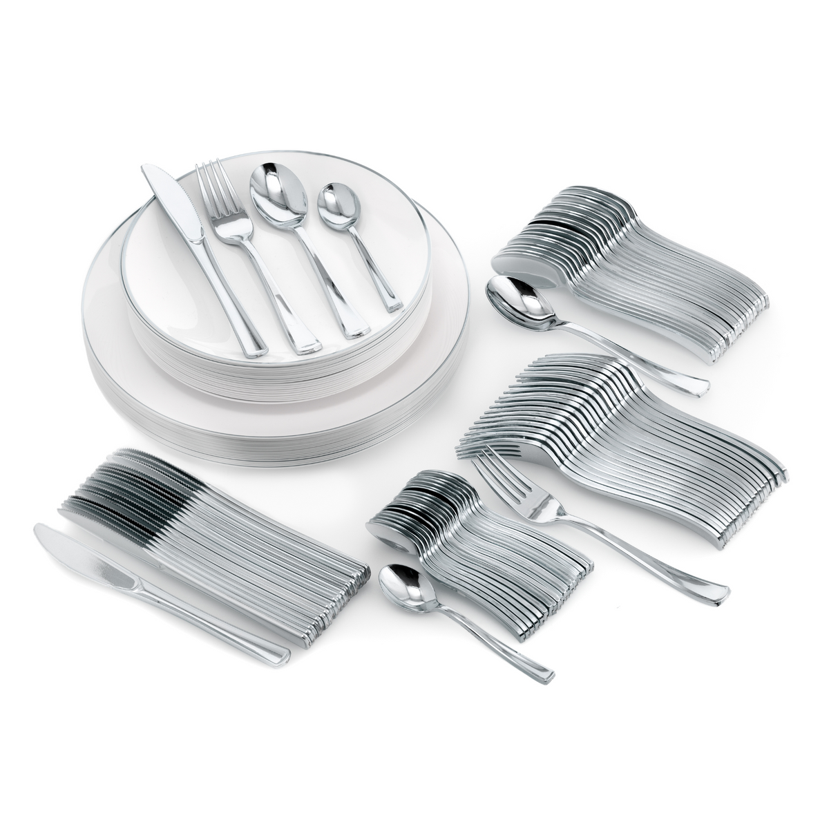 140 Pieces | Setting for 20 | Silver Classic Combo Pack