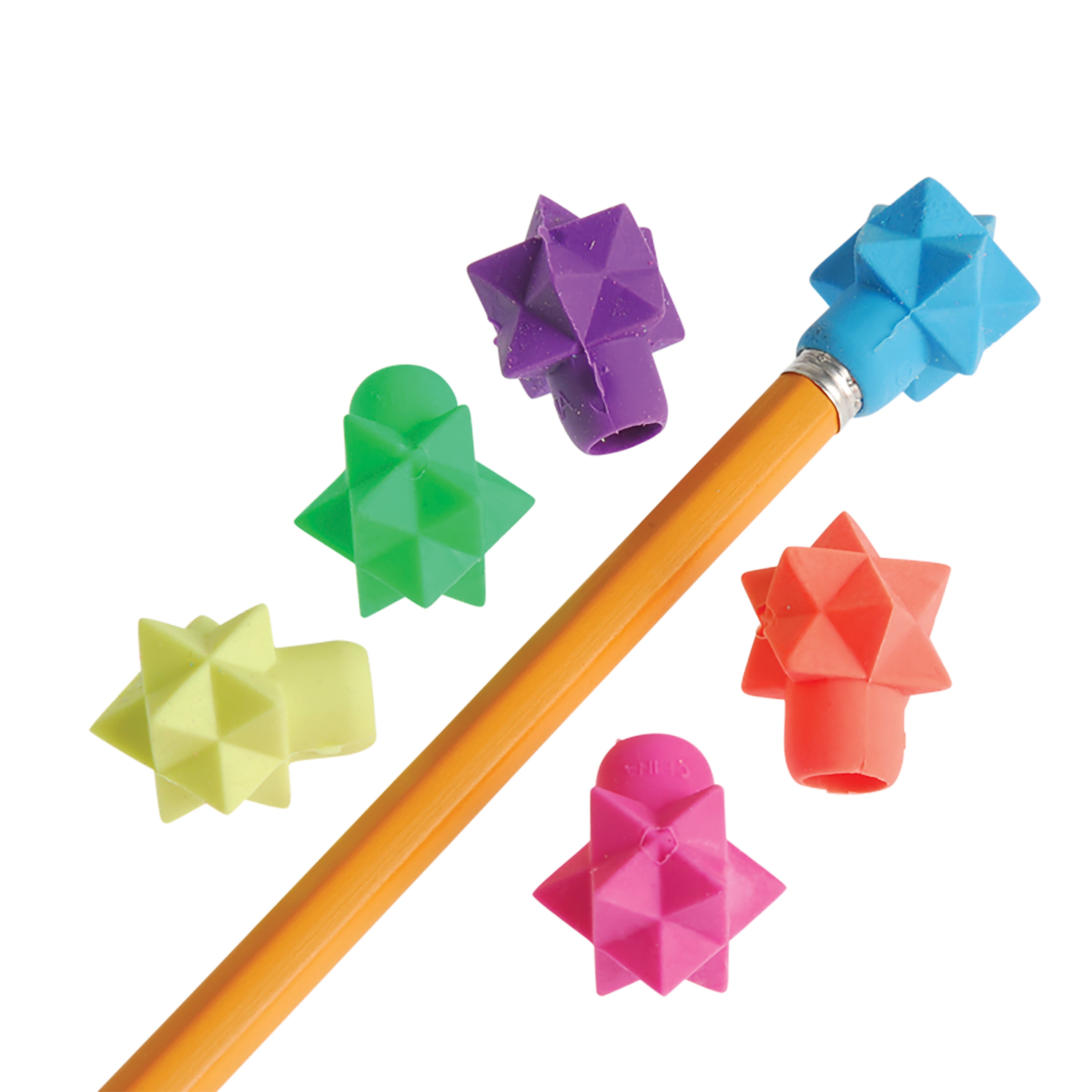 Star Eraser Pencil Tops/48 Per Pkg - 48 Count