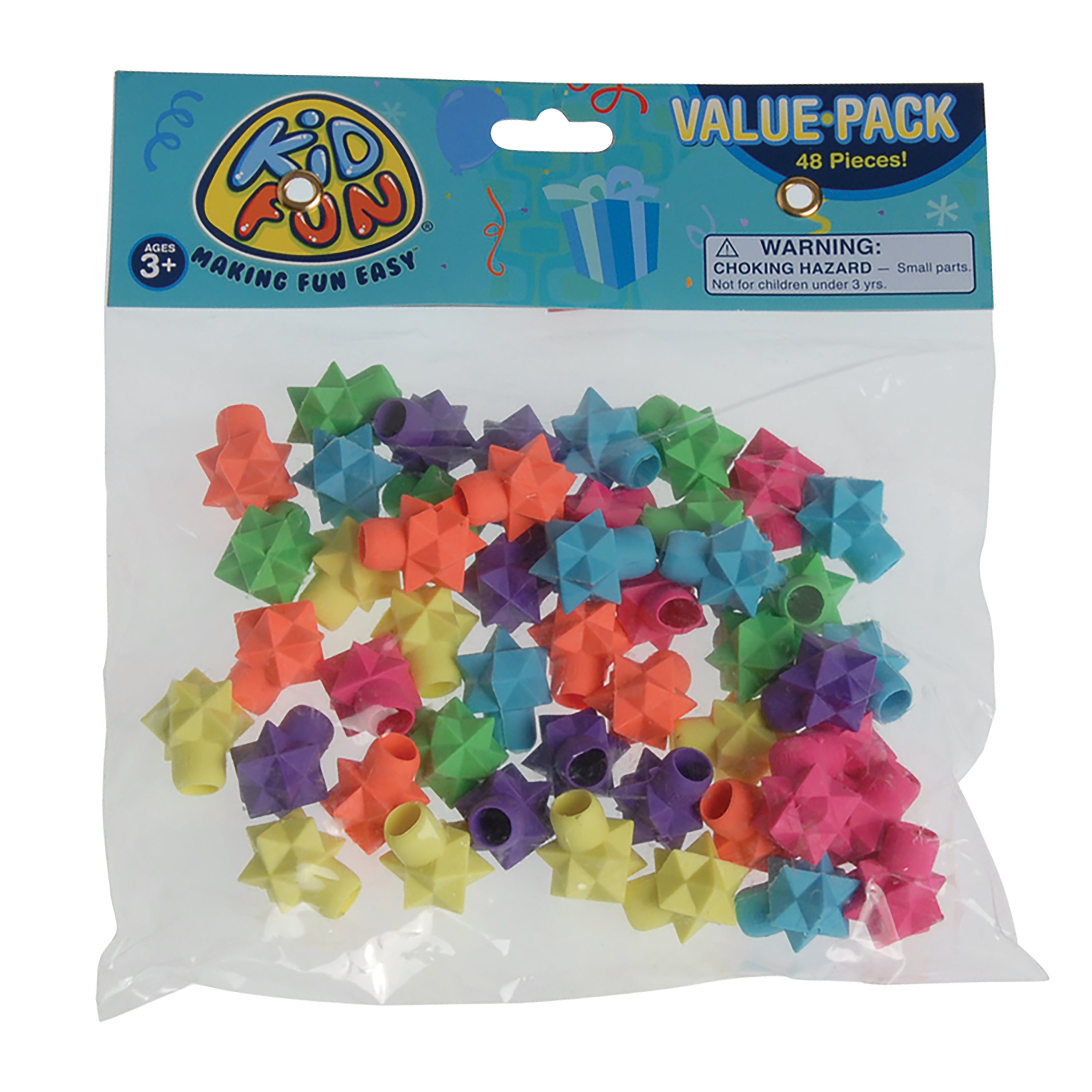 Star Eraser Pencil Tops/48 Per Pkg - 48 Count