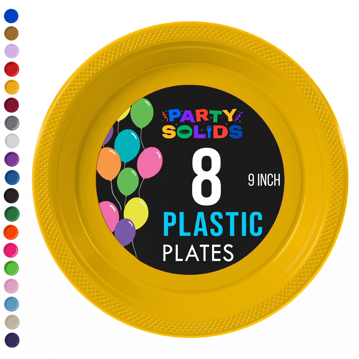 9 in. Yellow Plastic Plates | 8 Count
