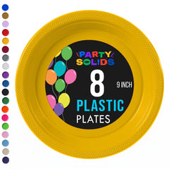 9 in. Yellow Plastic Plates | 8 Count