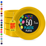 7 in. Yellow Plastic Plates | 50 Count