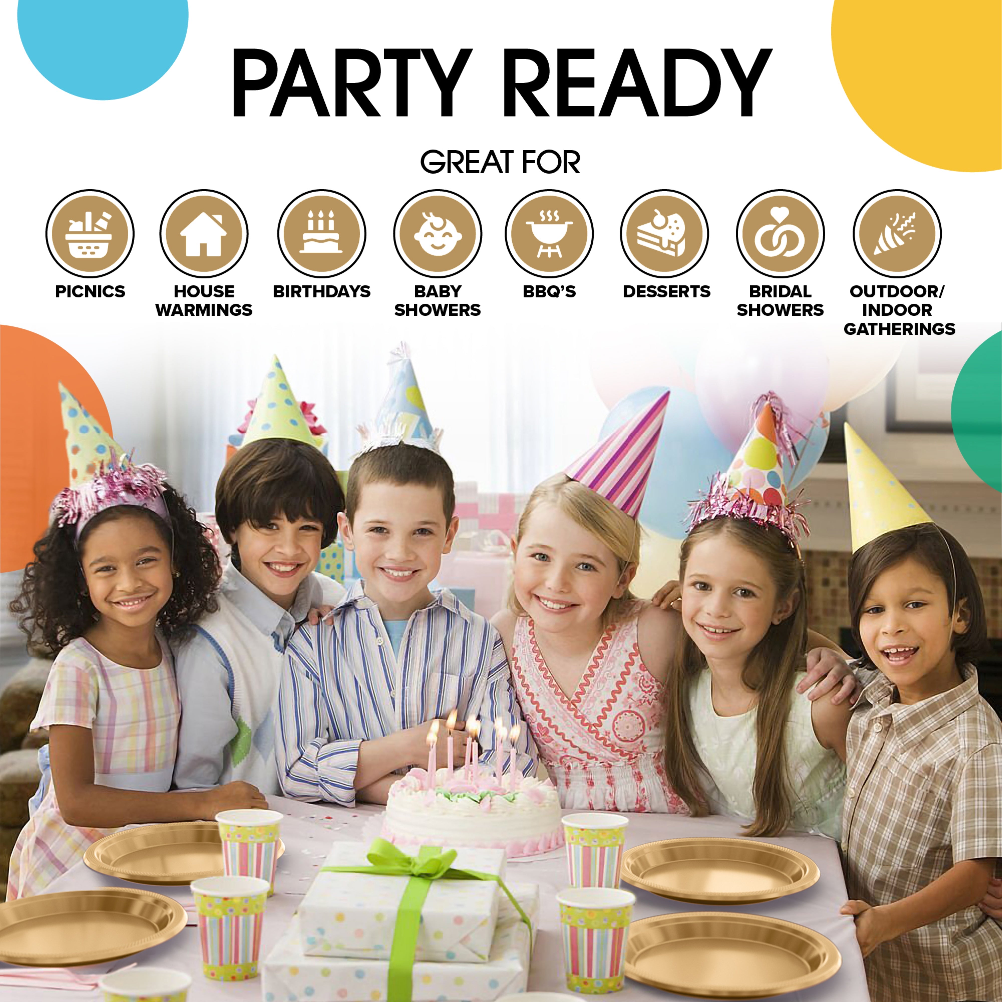 7 In. Gold Plastic Plates | 100 Count