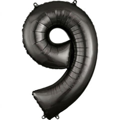 Black Number "9" Foil Balloon | 34"