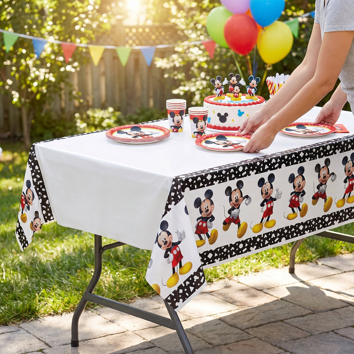 Mickey Mouse Forever Reusable Plastic Table Cover - 54"x96"
