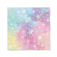 Luminous Rainbow Star Beverage Napkins - 16 Pack - 5 In. X 5 In.
