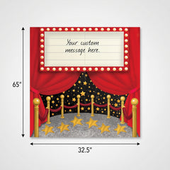 Awards Night Customizable Scene Setter with Red Curtains and Marquee Sign