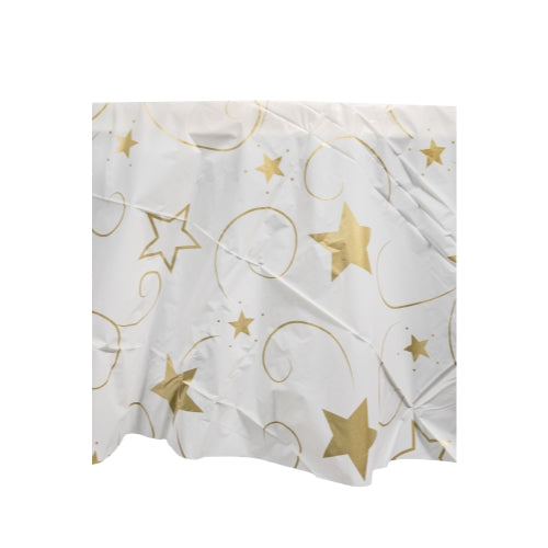 84" Round Gold Star Printed Table Cover