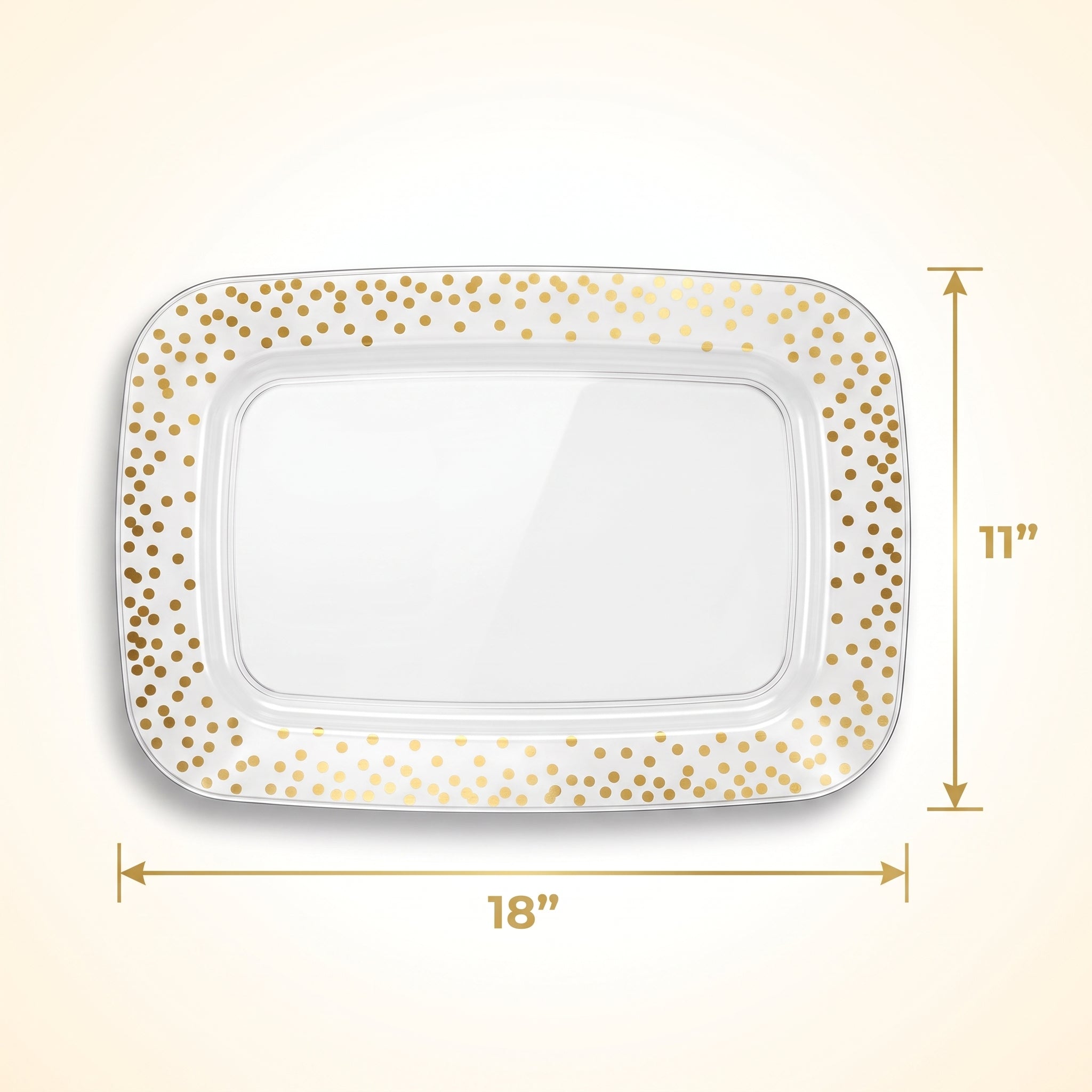 Elegance Gold Dot Plastic Tray - 11" x 18"