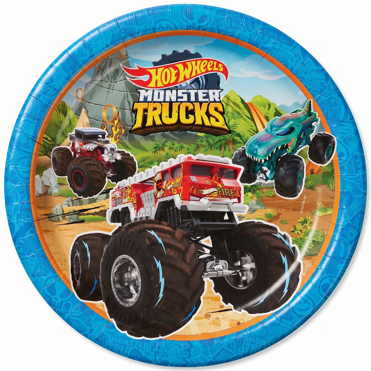 Hot Wheels Monster Trucks 9" Round Paper Plates