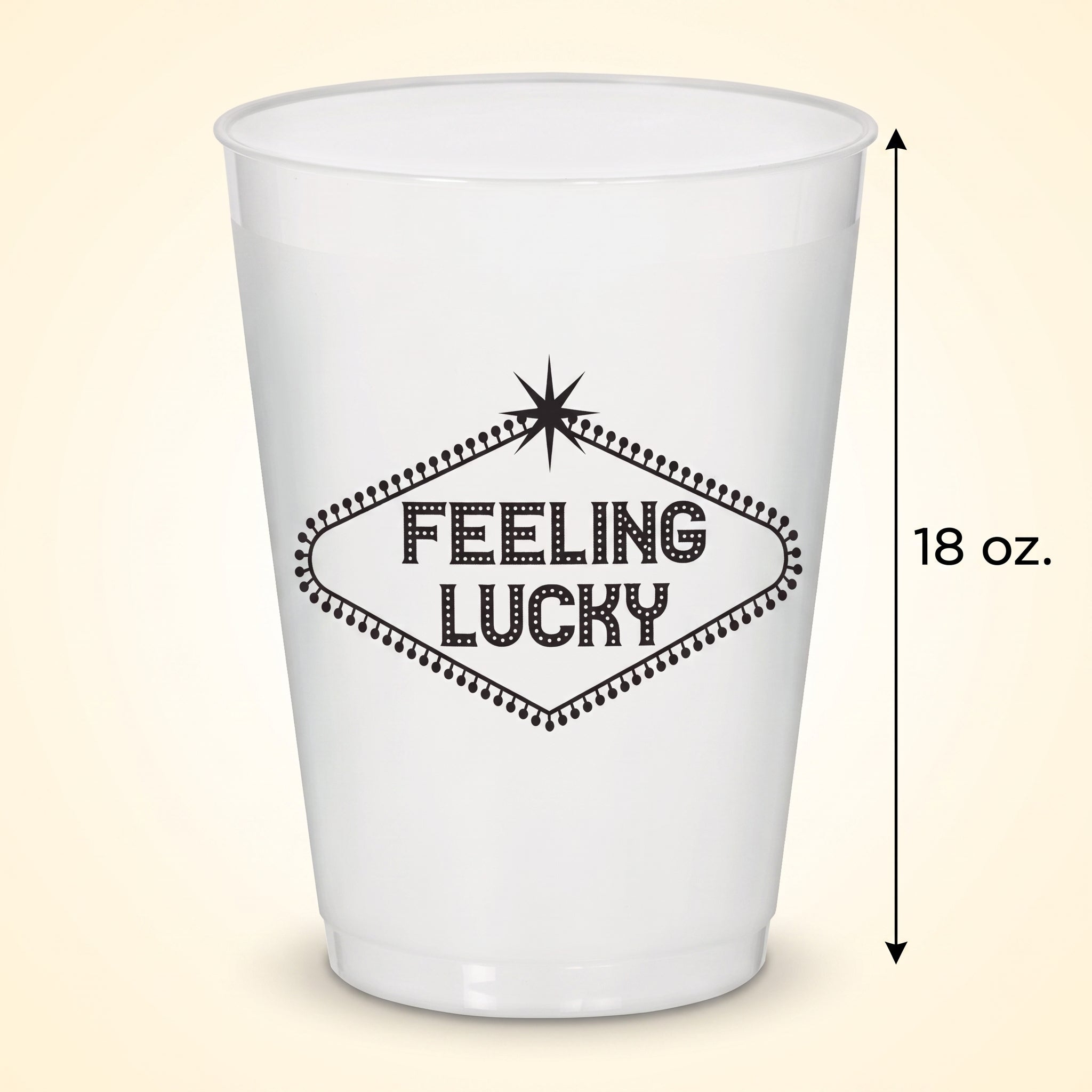 Casino "Feeling Lucky" 18 oz Plastic Tumblers, 25-Pack