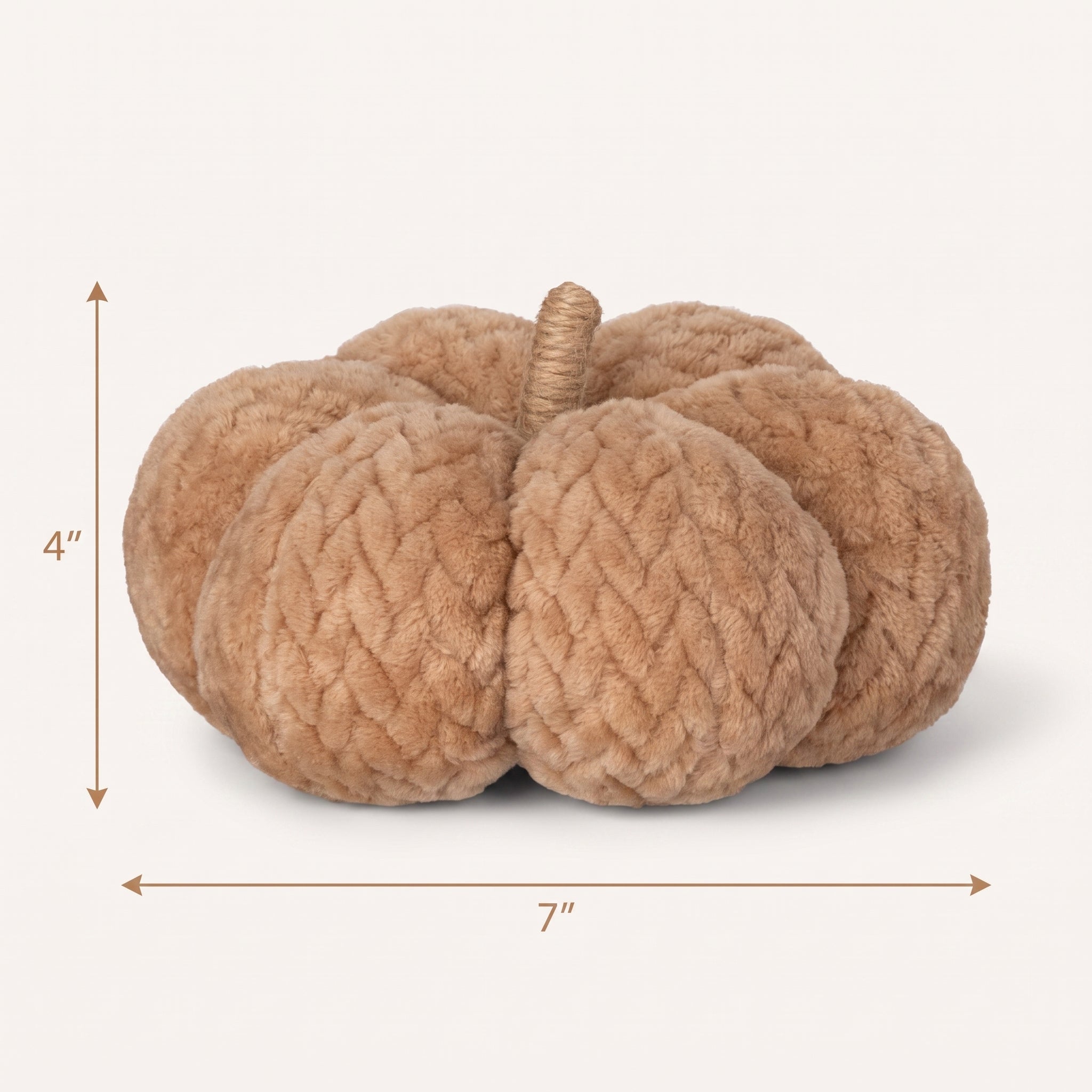 Tan Terry Herringbone 7" Pumpkin Decoration