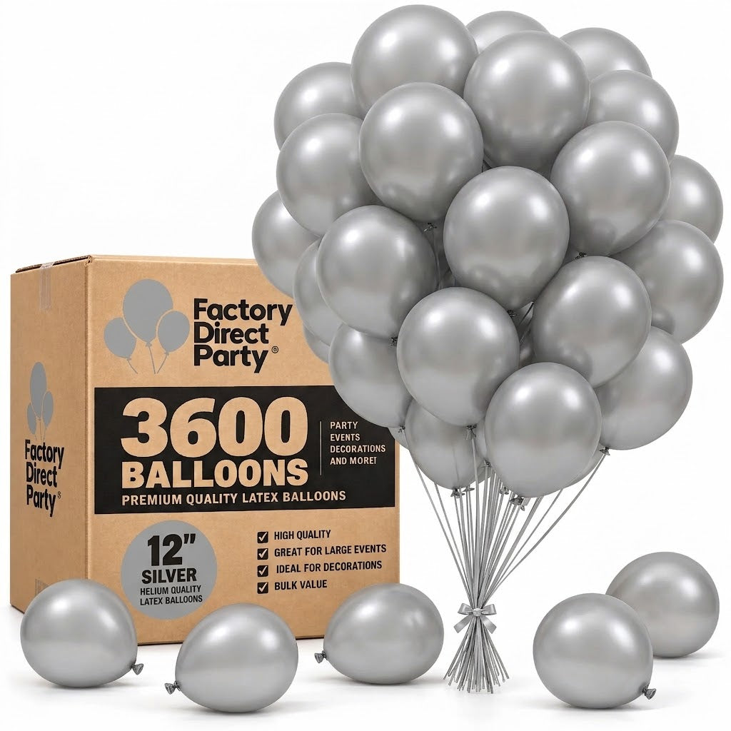 12 in. Silver Balloons | Case of 3600