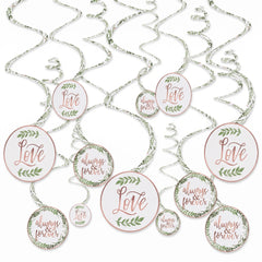 Love & Leaves Spiral Hanging Decor for Weddings, 12-Pack