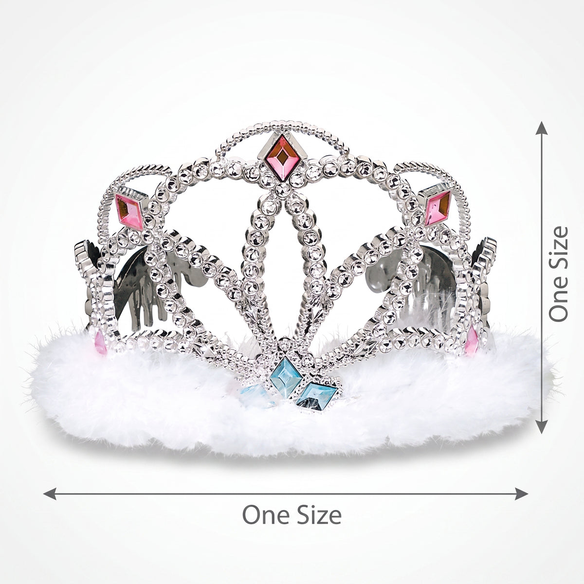 Sparkling Diamond Electronic Tiara with Marabou