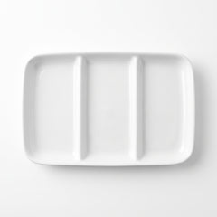 White Rectangular Sectional Serving Platter - 9.5" x 14.25"