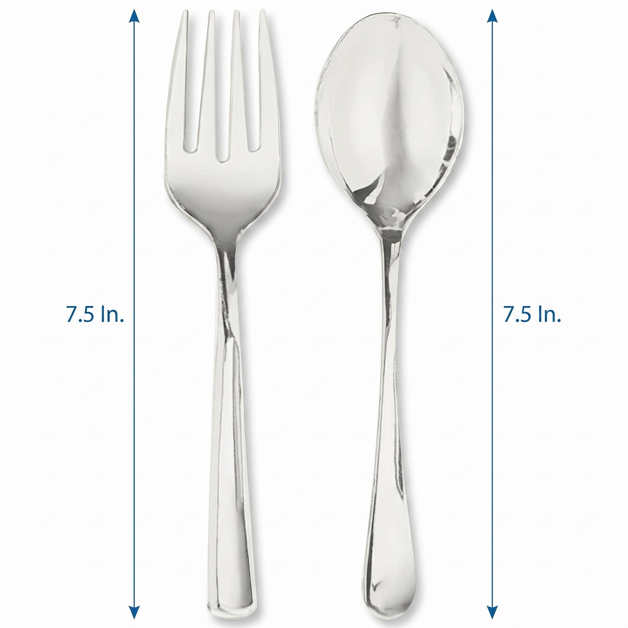 Elegant Silver Serving Spoon and Fork Set