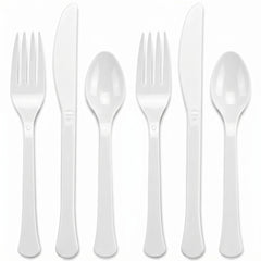 Elegant Silver Plastic Cutlery Assortment