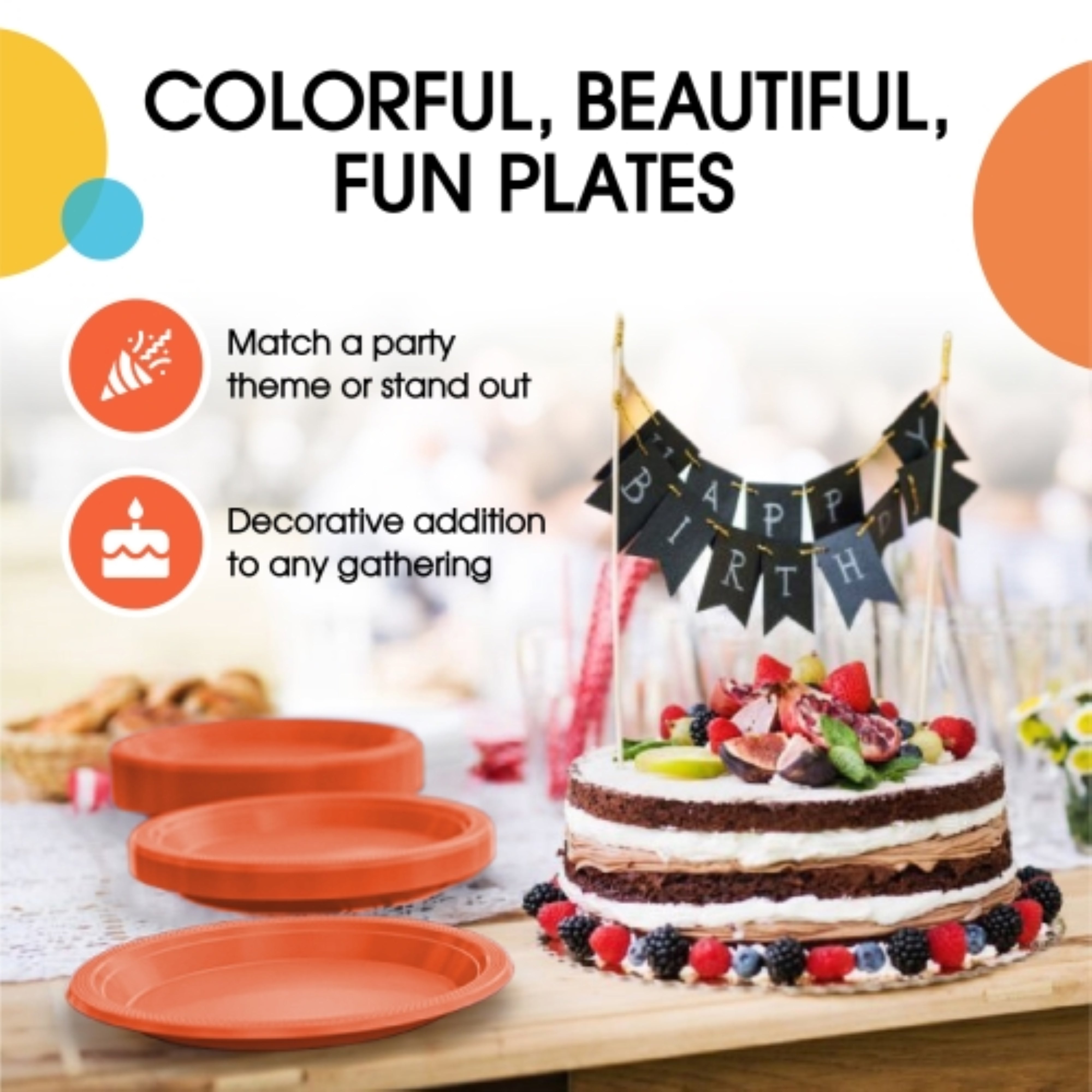 Little Gym - 9 In. Orange Plastic Plates | 100 Count