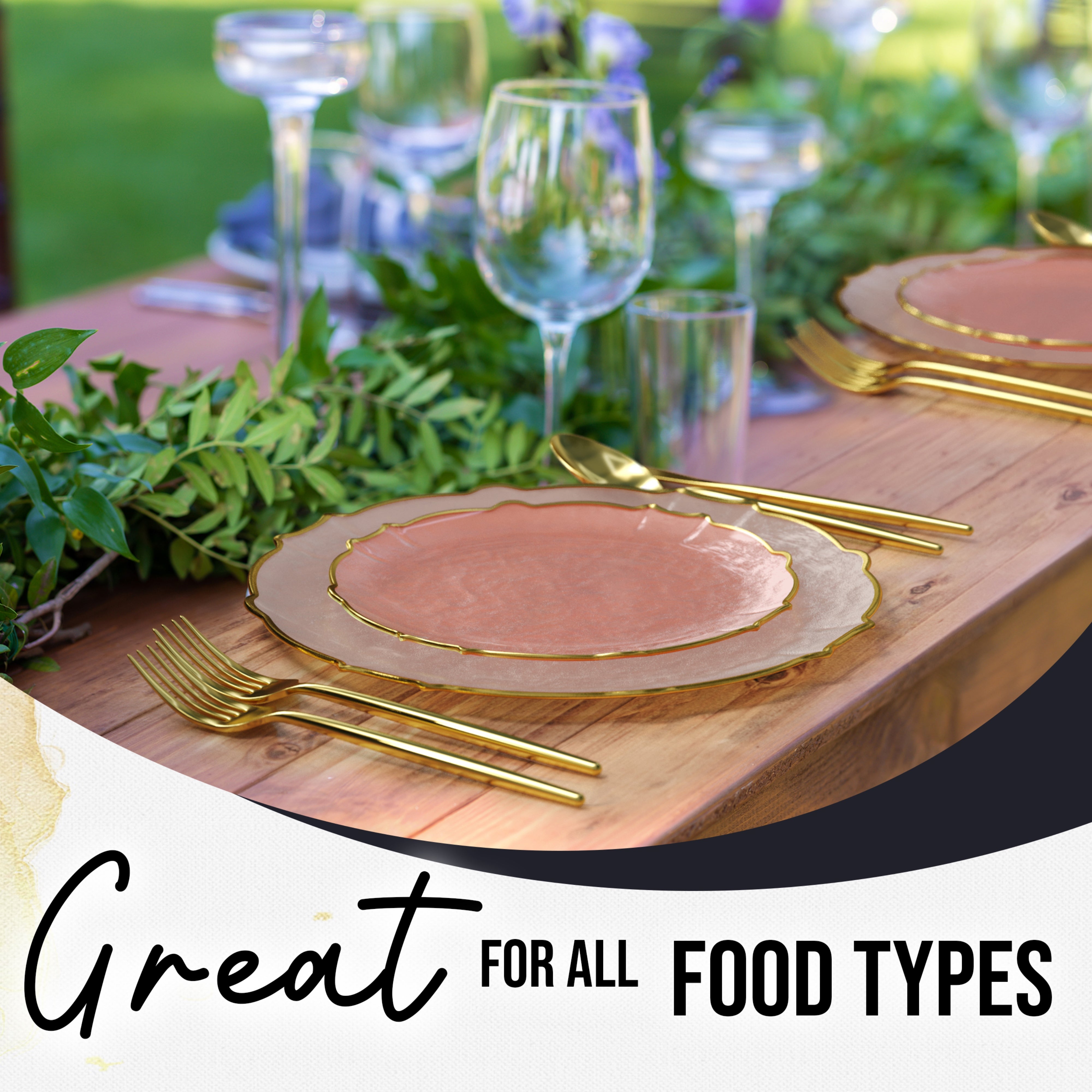 Pink/Gold Petal Plates - Combo Pack 120/120