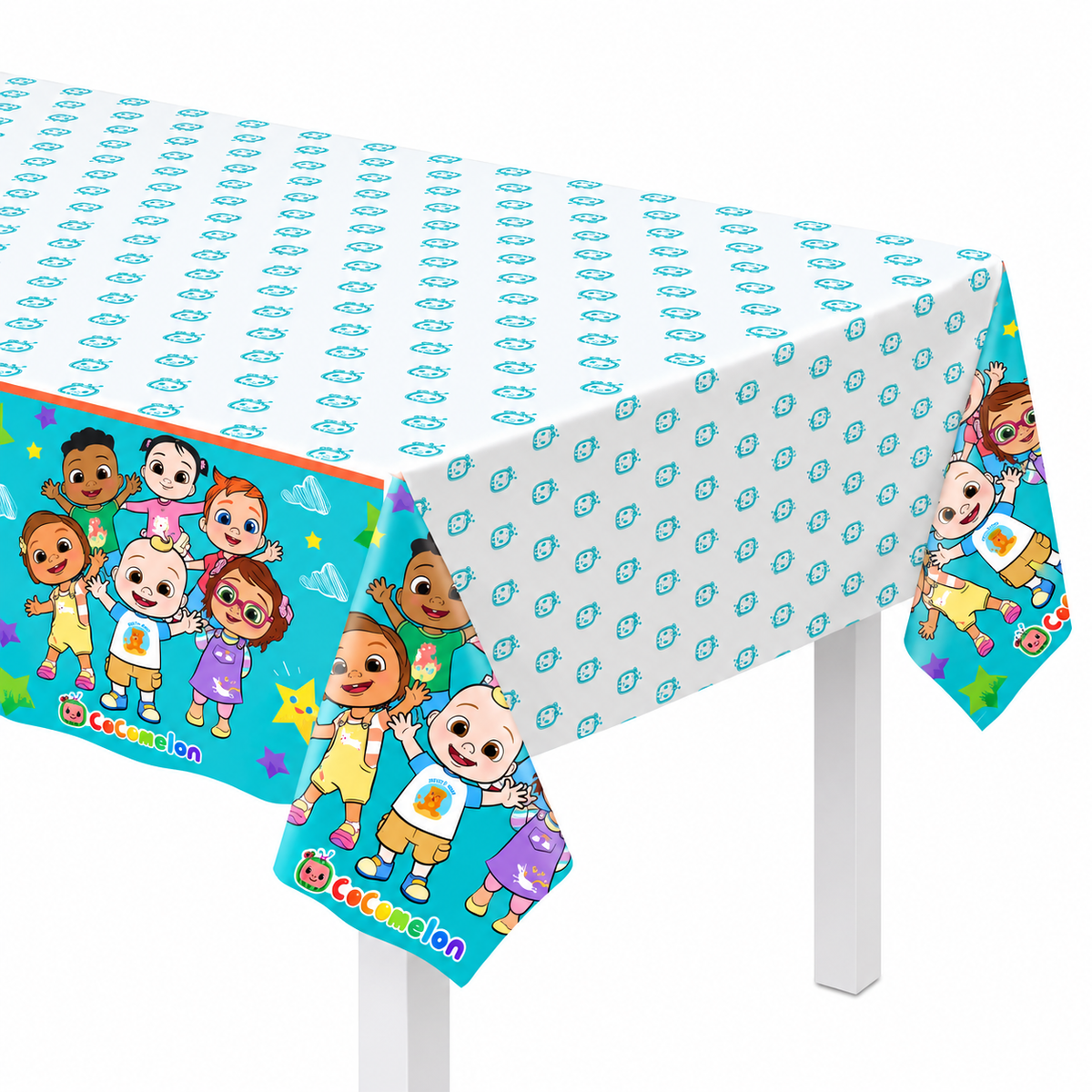 CoComelon Plastic Table Cover for Kids Birthday Parties, 54x96 inches