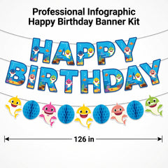 Baby Shark "Happy Birthday" Banner Kit - 10.5 ft, 2-Pack