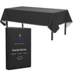 Black Flannel Backed Plastic Table Cover 54 In. x 108 In.