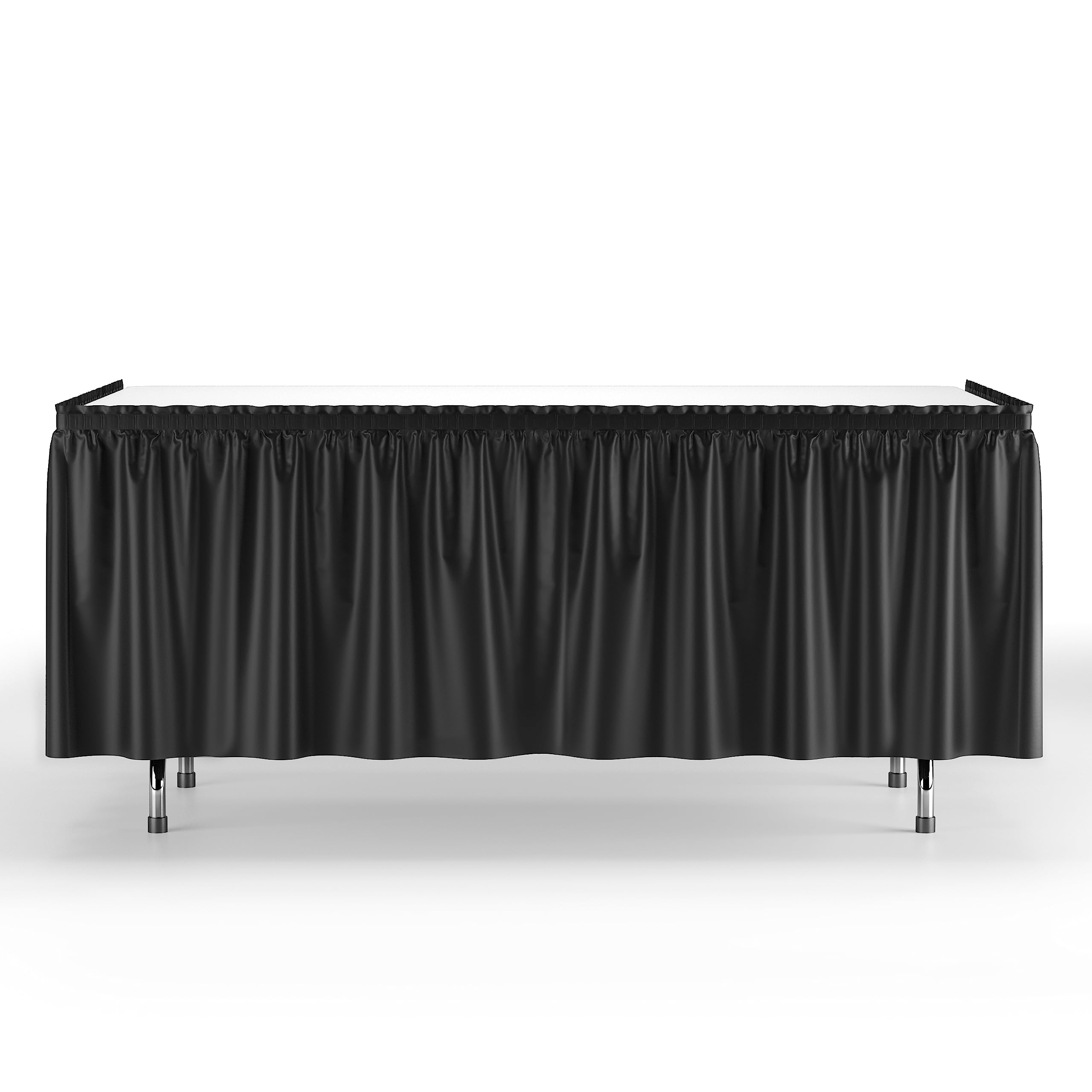 Black Plastic Table Skirt | Case of 48