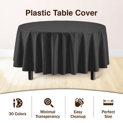 Black Round Plastic Table Cover