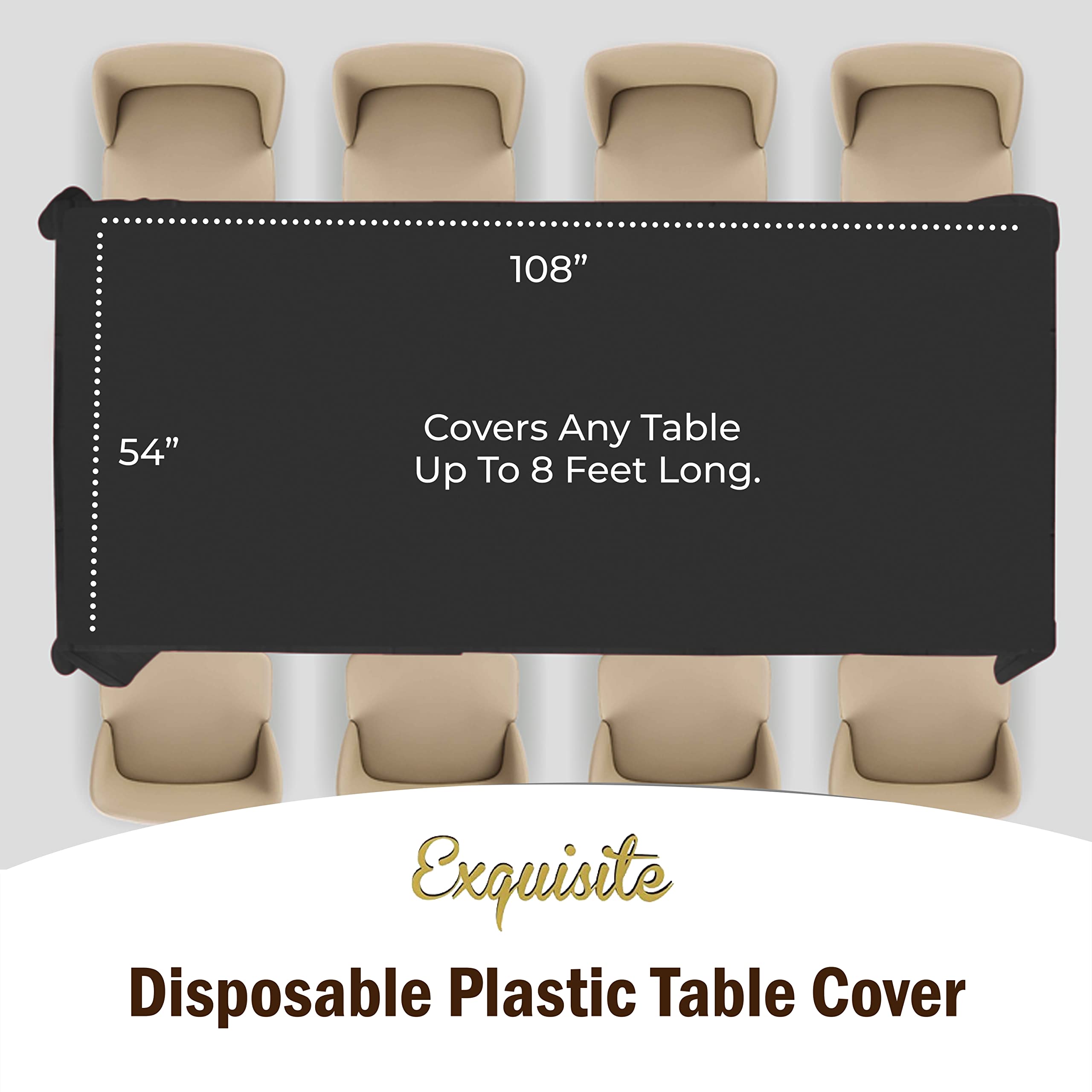 Black Plastic Table Cover | Case of 48